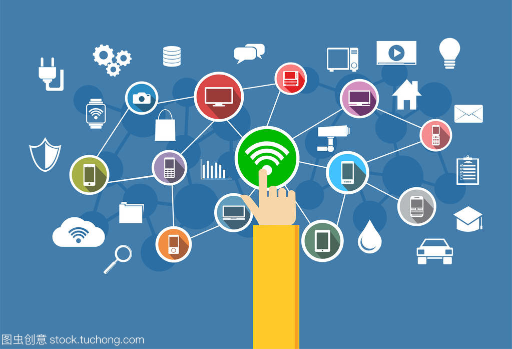 無線連接。物聯網。信息技術的概念